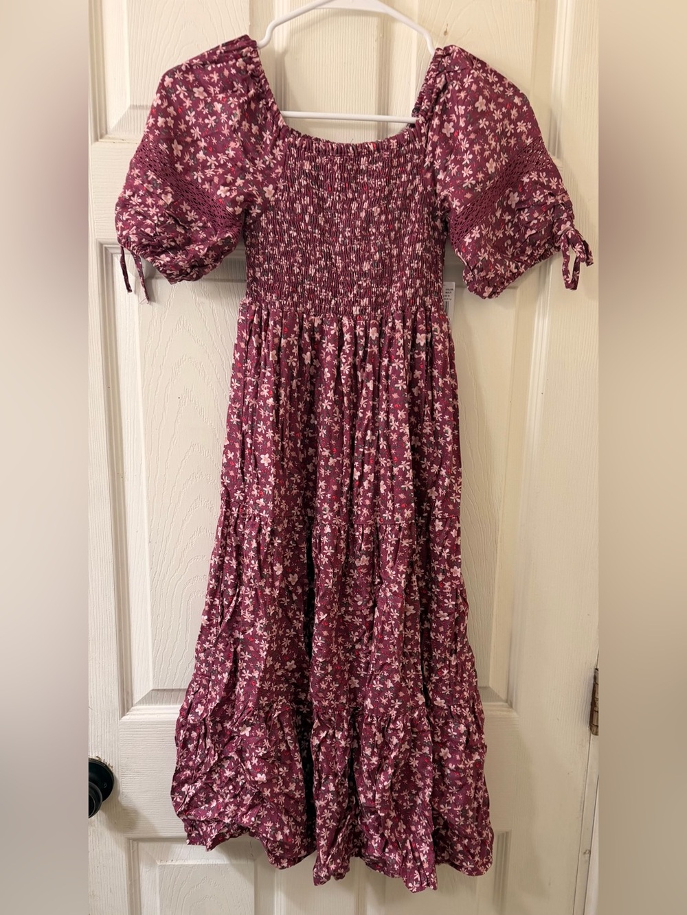 Jessica Simpson Mauve Floral Smocked Midi Dress for Girls